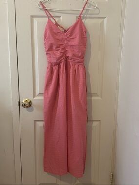 NATION LTD Cotton Linen Ruched Peppa Dress